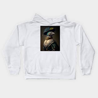 Victorian bird portrait 2 Kids Hoodie